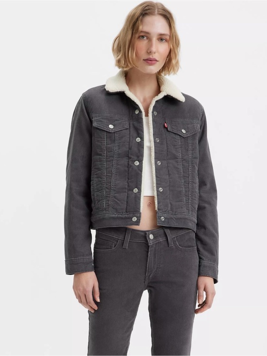 Levi's Jackets & Blazers - ⚡️Levi's Women's Sherpa-Lined Trucker Jacket - Charcoal with Cream Collar